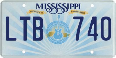 MS license plate LTB740