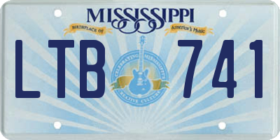 MS license plate LTB741