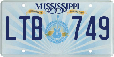 MS license plate LTB749