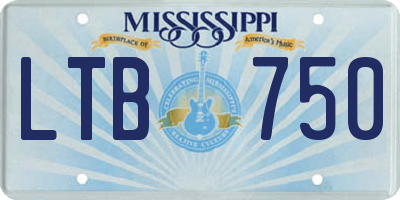 MS license plate LTB750