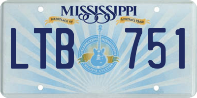 MS license plate LTB751