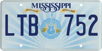 MS license plate LTB752