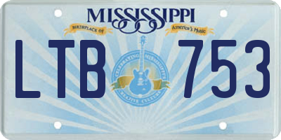 MS license plate LTB753