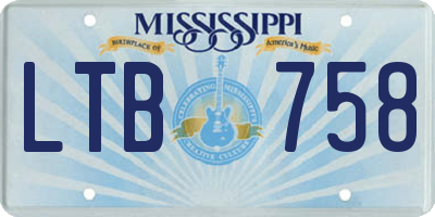 MS license plate LTB758
