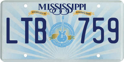 MS license plate LTB759