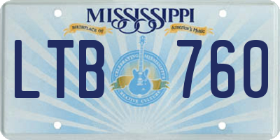 MS license plate LTB760