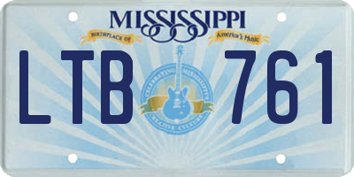 MS license plate LTB761