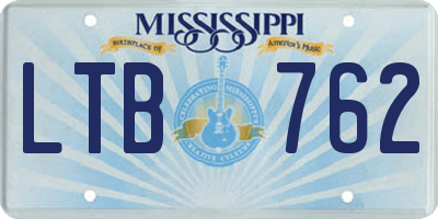MS license plate LTB762