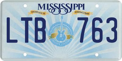 MS license plate LTB763