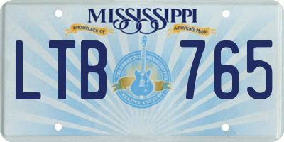 MS license plate LTB765