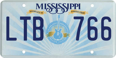 MS license plate LTB766