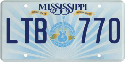 MS license plate LTB770