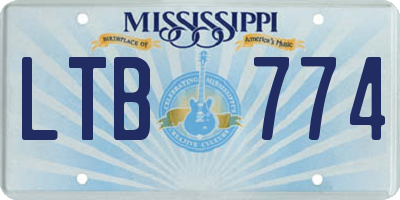 MS license plate LTB774