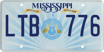 MS license plate LTB776