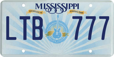 MS license plate LTB777