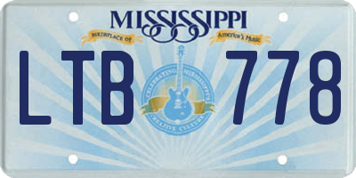 MS license plate LTB778