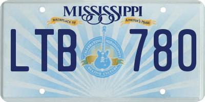 MS license plate LTB780