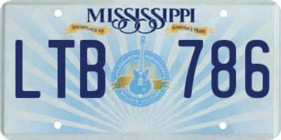 MS license plate LTB786