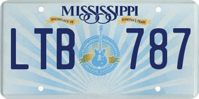 MS license plate LTB787