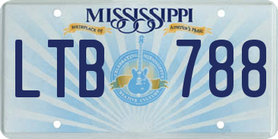 MS license plate LTB788