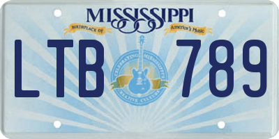 MS license plate LTB789