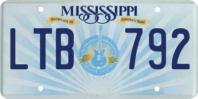 MS license plate LTB792