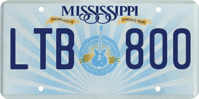 MS license plate LTB800