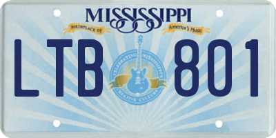 MS license plate LTB801