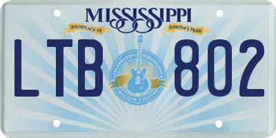 MS license plate LTB802