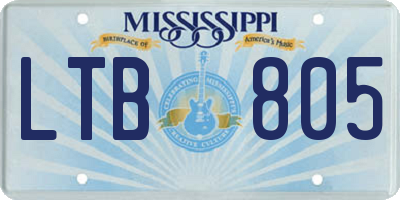 MS license plate LTB805