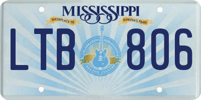 MS license plate LTB806