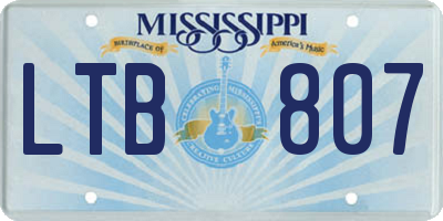 MS license plate LTB807