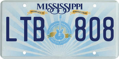MS license plate LTB808