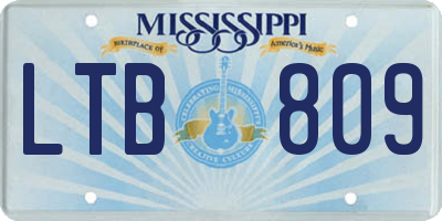 MS license plate LTB809
