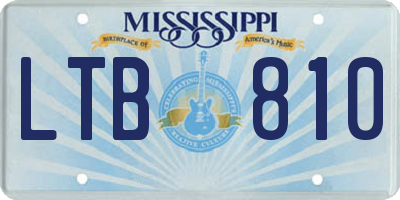 MS license plate LTB810