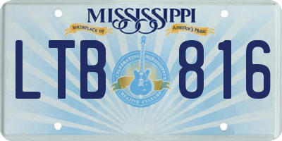 MS license plate LTB816