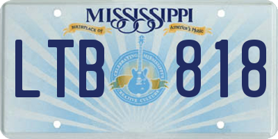 MS license plate LTB818