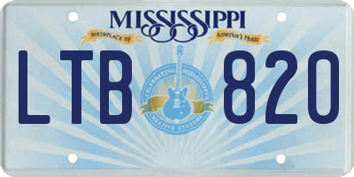 MS license plate LTB820