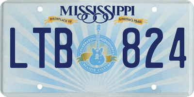 MS license plate LTB824