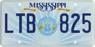 MS license plate LTB825