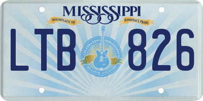 MS license plate LTB826