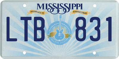 MS license plate LTB831
