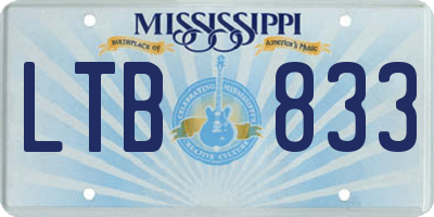 MS license plate LTB833