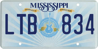 MS license plate LTB834