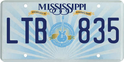 MS license plate LTB835
