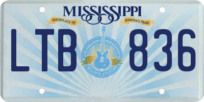 MS license plate LTB836