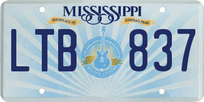 MS license plate LTB837