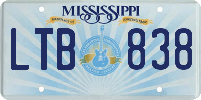 MS license plate LTB838