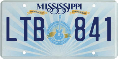MS license plate LTB841