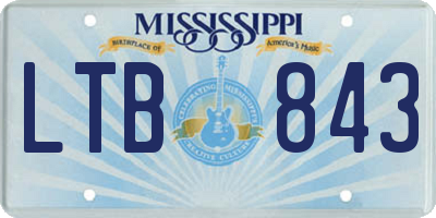 MS license plate LTB843